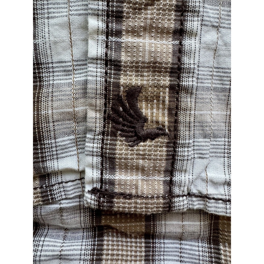 Cody James Mens Large Western Rodeo Shirt Pearl‎ Snaps Plaid Long Sleeve Brown - Picture 5 of 10